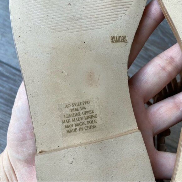 Arnold Churgin Handmade Fringe Studded Boho Ankle Strap Sandal - Picture 7 of 10